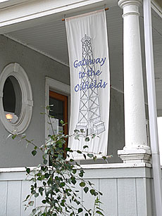 Gateway to the Oilfields banner at Okotoks Heritage House.