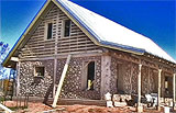 Cordwood home under construction