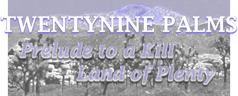 Twentynine Palms: Prelude to a Kill, Land of Plenty.