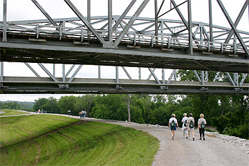 Exploring the Missouri Riverfont Trail in Riverside, Missouri, on National Trails Day 2007. 