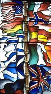 image, Closeup of the Lockerbie memorial window.