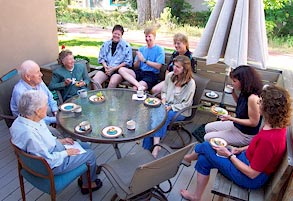Gathered neighbors.