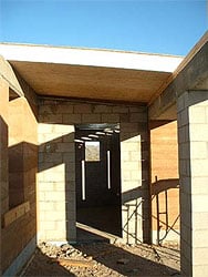 Southern sun porch under construction.