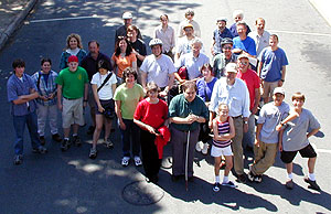 Group photo of participants on street.