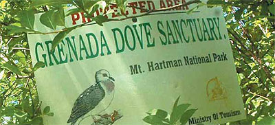 Grenada Dove Sanctuary sign.