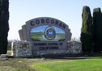 Sign for Corcoran: Farming Capital of California
