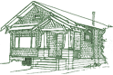 image, Craftsman bungalow illustration.