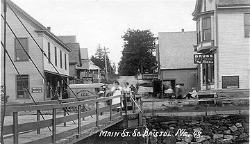 Main Street South Bristol postcard.