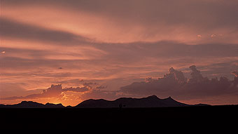 Sunset.
