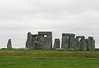 The several surviving horizontal lintel stones suggest how the entire circle was once linked. And here you can see that the interior trilithons (see next slide) are significantly taller than the outer circle.